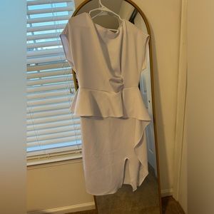 White and stretchy three quarter length dress
